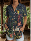 cheap Floral Tops-Women&#039;s Shirt Floral Graphic Bird Vintage Tropical Daily Sleeveless Short Sleeve Shirt Collar Regular Tops Daily Pink Purple Green Summer Spring