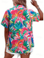 cheap Floral Tops-Women&#039;s Shirt Floral Graphic Vintage Tropical Daily Sleeveless Short Sleeve Shirt Collar Regular Tops Daily Navy Blue Light Blue Summer Spring