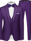 cheap Formal Suits-Men&#039;s Wedding Business Suits Homecoming Suits Black Navy Blue Fashion Formal Solid Colored Standard Fit 3 Piece Single Breasted One-button