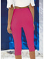 abordables Leggings unis-Femmes Pantalon capri Leggings Vacances Mode Streetwear Capris Taille haute Couleur Unie Impression Chaleur Thermique Doux Respirant Élastique Quotidien Extérieur Vacances Rouge rubis Noir Blanche