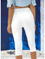 abordables Leggings unis-Femmes Pantalon capri Leggings Vacances Mode Streetwear Capris Taille haute Couleur Unie Impression Chaleur Thermique Doux Respirant Élastique Quotidien Extérieur Vacances Rouge rubis Noir Blanche
