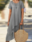cheap Plain Dress-Women&#039;s Midi Dress Casual Dress T Shirt Dress Tee Dress Classic Modern Outdoor Vacation Daily Regular Fit Plain Short Sleeve Crew Neck Gray Summer