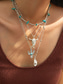 voordelige Dames ketting-Set gelaagde turquoise kralenkettingen voor dames in westernstijl – boho statement sieraden met cactus- en traanvormige bedels, ideaal voor festivals, countryconcerten en vrijetijdskleding