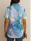 cheap Art&amp;Design Tops-Women&#039;s Shirt Graphic Color Gradient Abstract Vintage Tropical Daily Sleeveless Short Sleeve Shirt Collar Regular Tops Daily Pink Blue Purple Summer Spring