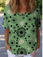 cheap Floral tee-Women&#039;s T Shirt Floral Graphic Plants Vintage Stylish Classic Short Sleeve V Neck Regular Tops Daily Weekend Print White Yellow Blue Green Summer