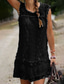 cheap White Lace Dresses-Women&#039;s Mini Dress White Dress Fashion Classic Modern Outdoor Vacation Holiday Regular Fit Plain Sleeveless Crew Neck Black White Red Summer