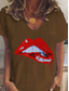 cheap Graphic shop tee-Women&#039;s Shirt Graphic Stylish Casual Short Sleeve V Neck Regular Tops Daily Print Black White Pink Khaki Gray Summer