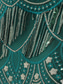 cheap Under $129.99-Green Embroidered Dress Mother of the Bride Dress Elegant Scoop Neck Floor Length Sleeveless with Sequin Tassel 2025