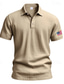 ieftine Polo clasic pentru bărbați-Bărbați Cămașă de golf Tricouri polo de golf Muncă Casual Rever Manșon scurt De Bază Modern Drapelul SUA american Nasturi Vară Fit regulat Kaki Deschis Negru Alb Bleumarin Verde Militar Gri Cămașă de