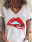 cheap Graphic shop tee-Women&#039;s Shirt Graphic Stylish Casual Short Sleeve V Neck Regular Tops Daily Print Black White Pink Khaki Gray Summer