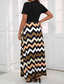 cheap Stripe&amp;Geometric Dress-Women&#039;s Maxi Dress A Line Dress Summer Dress Casual Daily Regular Fit Geometric Short Sleeve Crew Neck Yellow Summer