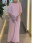 billige Blusedresser for kvinner-Dame 2-delt mote streetwear daglig bukse sett 3/4 lengde erme crew neck ensfarget paljetter lappverk casual daglig svart hvit rosa sommer vanlig passform