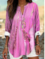 cheap Art&amp;Design Tops-Women&#039;s Blouse Graphic Marble Elegant Stylish Long Sleeve V Neck Regular Tops Daily Holiday Print Pink Blue Purple Summer Spring