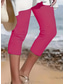 abordables Leggings unis-Femmes Pantalon capri Leggings Vacances Mode Streetwear Capris Taille haute Couleur Unie Impression Chaleur Thermique Doux Respirant Élastique Quotidien Extérieur Vacances Rouge rubis Noir Blanche