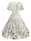 ieftine rochie florală-Pentru femei Rochie Mini Rochie A line Rochie din Tul Elegant Petrecere cocktail În aer liber Serată Petrecere Brodat Plasă Fit regulat Floral Manșon scurt Stil Nautic Albastru piscină Negru Alb