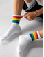 お買い得  メンズグローブ-メンズレインボープライドソックス - 普段着、スポーツ、プライドイベントに最適なカラフルなLGBTフェスティバルアクセサリー