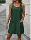cheap Denim Dresses-Women&#039;s Mini Dress Shift Dress Slip Dress Vacation Casual Outdoor Vacation Daily Regular Fit Plain Sleeveless U Neck Black Blue Green Summer