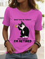 cheap Humor&amp;Quotes tee-Women&#039;s T Shirt Retired Graphic Animal Letter Vintage Stylish Classic Short Sleeve Crew Neck Regular Tops Daily Weekend Print White Pink Blue Green Summer Spring