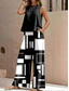 voordelige Tweedelige sets-Dames 2-delige Vakantie Dagelijkse Broeksets Mouwloos Ronde Hals Bloem Motief Casual Dagelijks Zwart Geel Rood Zomer Loose Fit