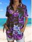 cheap Women&#039;s Vacation Tops-Women&#039;s Shirt Graphic Leaf Hawaiian Vintage Tropical Daily Sleeveless Short Sleeve Shirt Collar Regular Tops Daily Red Blue Purple Green Light Blue Summer Spring