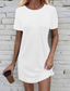abordables Robe Simple-Femmes Mini Robe Robe Décontractée Robe T-Shirt Classique Moderne Vacances Quotidien Sortir Coupe régulière Uni Manche Courte Col ras du cou Noir Blanche Gris Clair Gris foncé Été