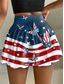 cheap Independence Day-Independence Day Women&#039;s Patriotic Fourth of July Skirt Fashion Casual Mini High Waist Skirts Graphic Butterfly Striped Stretchy Daily Blue Summer Knit Polyester