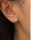abordables Boucle d&amp;#39;oreille pour femme-Boucles d'oreilles pendantes en perles papillon en or pour femmes avec chaîne, design asymétrique, design élégant en cristal papillon, convient pour les fêtes et les tenues de vacances décontractées