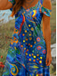 ieftine Rochii Art&amp;Design-Pentru femei Rochie Mini Rochie A line Rochie de vară Vacanță Casual Zilnic Concediu Fit regulat Grafic Abstract Manșon scurt În V Roșu-aprins Albastru piscină Trifoi Vară