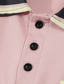 cheap Men&#039;s Classic Polo-Men&#039;s Golf Shirt Golf Polos Shirts Work Casual Lapel Short Sleeve Basic Modern Color Block Patchwork Buttons Summer Regular Fit Black Pink Sky Blue Golf Shirt