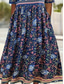economico Abito Boho-Per donna Abito Midi Abito Estivo Abito Pieghettato Vacanza Casual Spiaggia Quotidiano Ferie Vestibilità comoda Floreale Grafico Manica Corta Girocollo Blu marino Estate