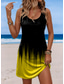 voordelige Kunst &amp; Design Jurken-Dames Mini-jurk Zonnejurk A lijn jurk Off-the-shoulder jurk Vakantie Casual Boho Feest Strand Ombre Grafisch Mouwloos U-hals Wit Geel Rood blauw Zomer