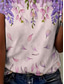 ieftine tricou floral-Pentru femei Tricou Floral Grafic Plante Epocă Stilat Clasic Manșon scurt Stil Nautic Topuri obișnuite Zilnic Sfârșit de săptămână Imprimeu Roz Îmbujorat Vară