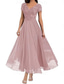 cheap Floor Length-A-Line Mother of the Bride Dress Elegant V Neck Floor Length Polyester Short Sleeve with Solid Color 2025