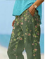 cheap Straight-Leg Pants-Women&#039;s Wide Leg Elegant Vacation Vintage Full Length High Waist Floral Graphic Printing Breathable Soft Micro-elastic Outdoor Daily Forest Green Milk Green Summer Spring Loose Fit