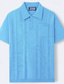 cheap Men&#039;s Printed Polo-Men&#039;s Button Up Polos Golf Shirt Casual Sports Lapel Short Sleeve Fashion Basic Plain Buttons Summer Blue Brown Khaki Button Up Polos