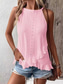 ieftine Top simplu-Pentru femei Camisole Tank Top Simplu Elegant Casual Fără manșon Stil Nautic Topuri obișnuite Zilnic Concediu Capsă Negru Alb Roz Îmbujorat Vară Primăvară