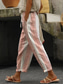 cheap Straight-Leg Pants-Women&#039;s Chinos Vacation Vintage Ethnic Style Full Length High Waist Stripe Lines / Waves Stripe Soft Outdoor Breathable Micro-elastic Formal Outdoor Vacation White Red Green Fall Loose Fit