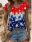 cheap Independence Day Top-Women&#039;s Patriotic  Camisole Tank Top Graphic Flag Vintage Stylish Classic Sleeveless Red White And Blue Short Sleeve V Neck Regular Tops Daily Print Red Summer Spring
