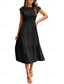 preiswerte Abschlusskleider-Damen Midikleid Weißes Kleid Abschlusskleid Mode Geburtstag Date Teegesellschaft Normale Passform Einfach Ärmellos Rundhalsausschnitt Schwarz Weiß Hellgrün Armeegrün Sommer