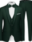 cheap Formal Suits-Men&#039;s Wedding Business Suits Homecoming Suits Black Navy Blue Fashion Formal Solid Colored Standard Fit 3 Piece Single Breasted One-button