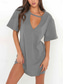 cheap Plain Dress-Women&#039;s Mini Dress T Shirt Dress Tee Dress Summer Dress Casual Daily Regular Fit Plain Short Sleeve V Neck Black White Brown Green Summer