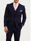 cheap Formal Suits-Men&#039;s Wedding Business Suits Homecoming Suits Burgundy Navy Blue Fashion Formal Solid Colored Standard Fit 3 Piece Single Breasted Two-buttons