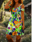 abordables Robes fleuries-Femmes Mini Robe Robe trapèze Robe d&#039;été Vacances Occasionnel Quotidien Fête Coupe régulière Fleuri Graphique Manche Courte Col en V Rose Claire Violet Vert Été
