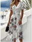 preiswerte Druck Blumen Kleider-Damen Minikleid Unterkleid Urlaub Lässig Strand Ausgehen Strand Blumen Grafik Ärmellos V Ausschnitt Graues Rosa Blau Sommer Frühling