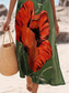 abordables Robes fleuries-Femmes Robe maxi Robe d&#039;Été Robe fourreau Robe à épaules dénudées Occasionnel Sortir Plage Coupe régulière Fleuri Graphique Sans manches Col en V Vert Été Printemps