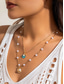 abordables Collier pour femme-Collier de plage d'été pour femme avec breloques en perles, coquillages et étoiles de mer – collier superposé plaqué or pour les vacances, les tenues décontractées et les occasions spéciales