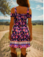 preiswerte Blumenkleider-Damen Minikleid A Linie Kleid Sommerkleid Urlaub Lässig Täglich Ferien Normale Passform Blumen Grafik Kurzarm V Ausschnitt Rote Purpur Sommer