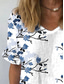 cheap Floral tee-Women&#039;s Shirt Floral Graphic Plants Stylish Classic Casual Short Sleeve Crew Neck Regular Tops Daily Beach Wear Vacation Wear Print Blue Purple Summer Spring