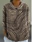 cheap Stripe&amp;Geometric Tops-Women&#039;s Shirt Floral Graphic Stylish Casual Long Sleeve Shirt Collar Regular Tops Daily Buttons Print Black White Blue Orange Brown Summer Spring