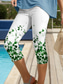 cheap Floral Print-Women&#039;s Leggings Capri Pants High Elasticity Vacation Vintage Fashion Calf-Length High Waist Graphic Leaf Printing Thermal Warm Breathable Soft Stretchy Formal Outdoor Vacation claret Earth